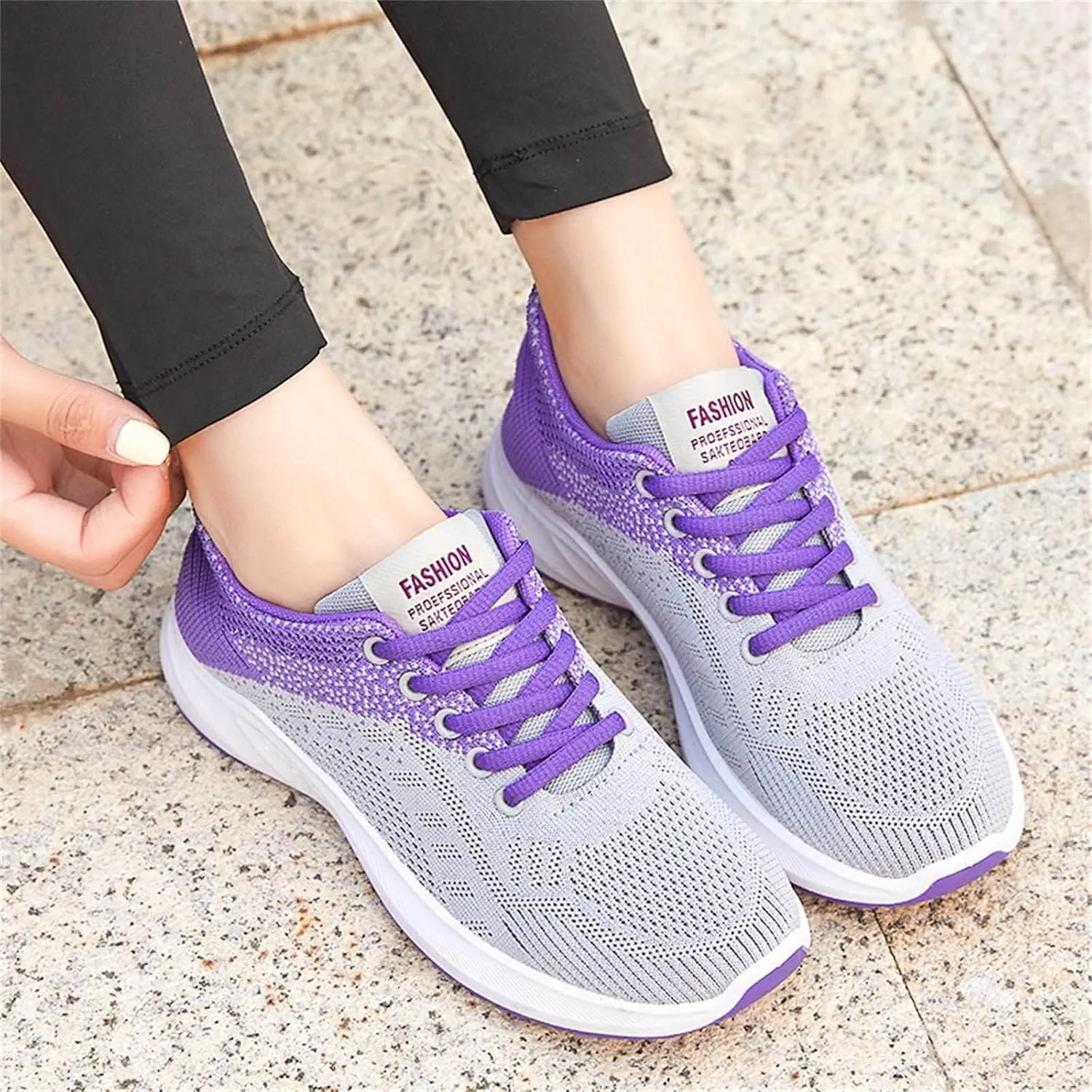 Tennis Shoes Womens Lightweight Comfortable Lace up Womens Running Shoes Wide Width Casual Shoes White Sneakers Brown Tennis Shoe Cross Trainer Shoe
