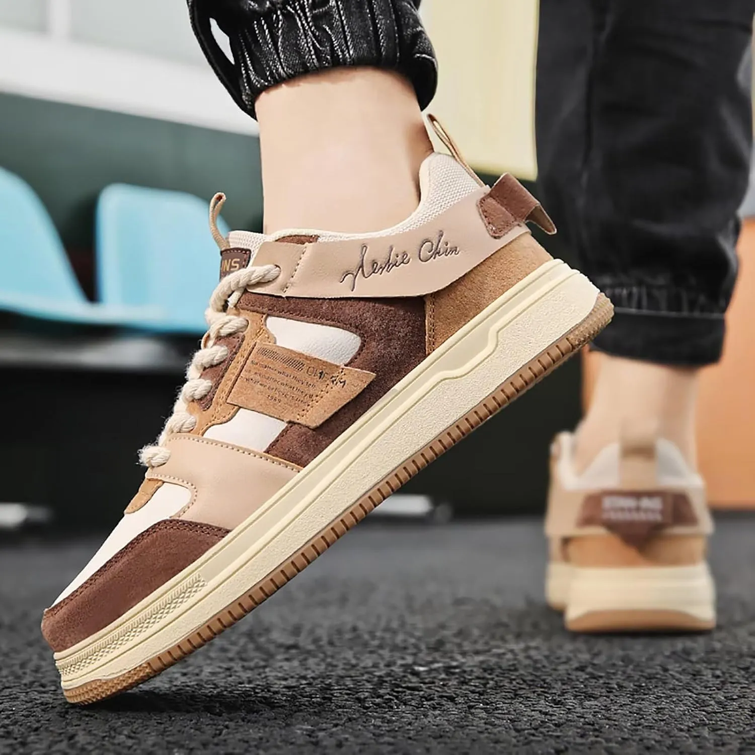 TERBOFIN Low Top Skate Shoes for Men Fashion Sneakers Walking Shoes Comfortable Casual Non Slip