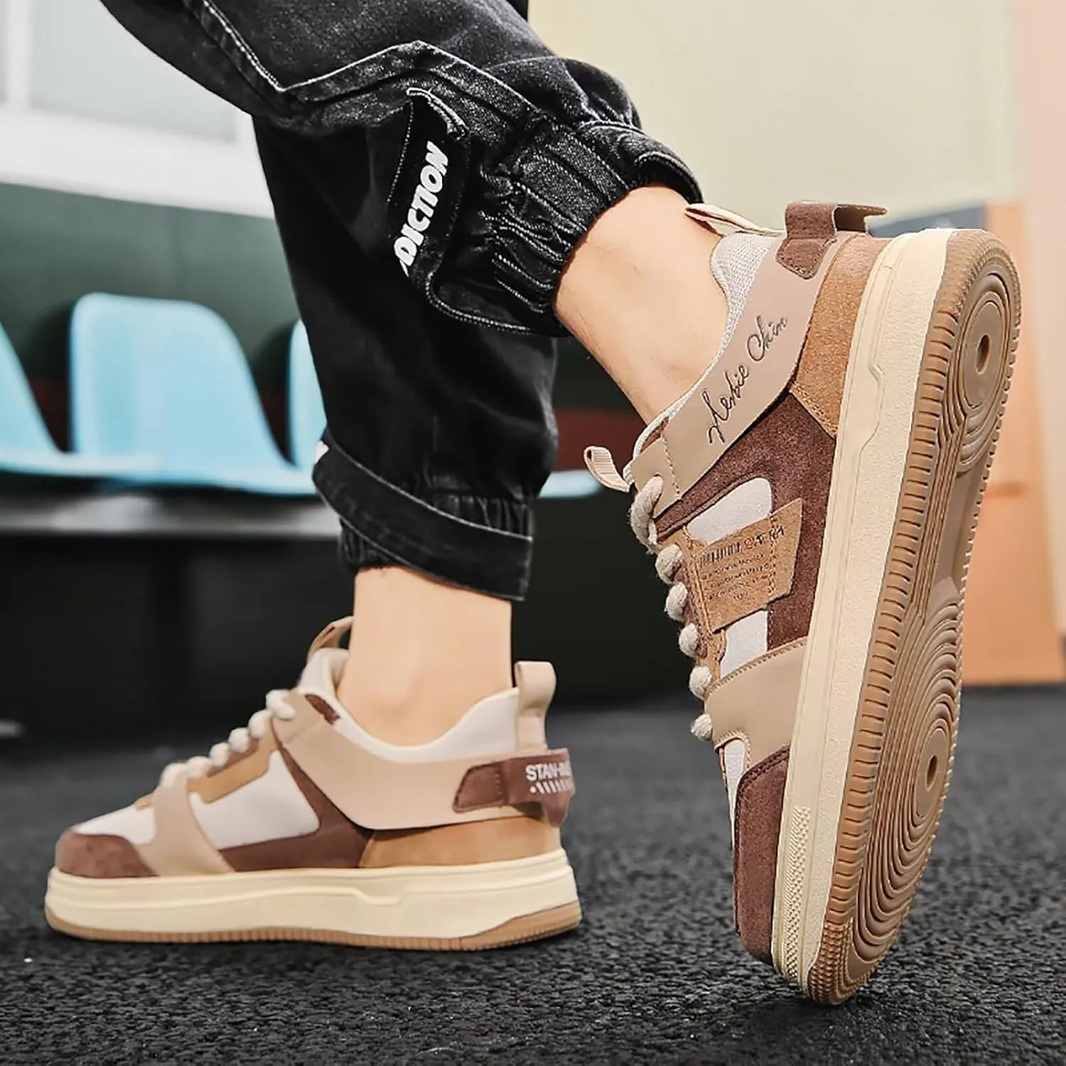 TERBOFIN Low Top Skate Shoes for Men Fashion Sneakers Walking Shoes Comfortable Casual Non Slip