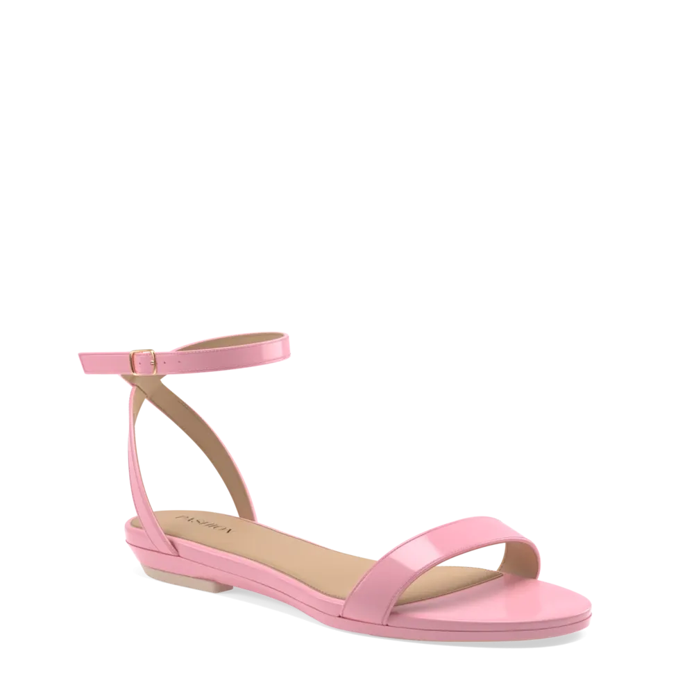 The Brenna - Pink Patent Flat