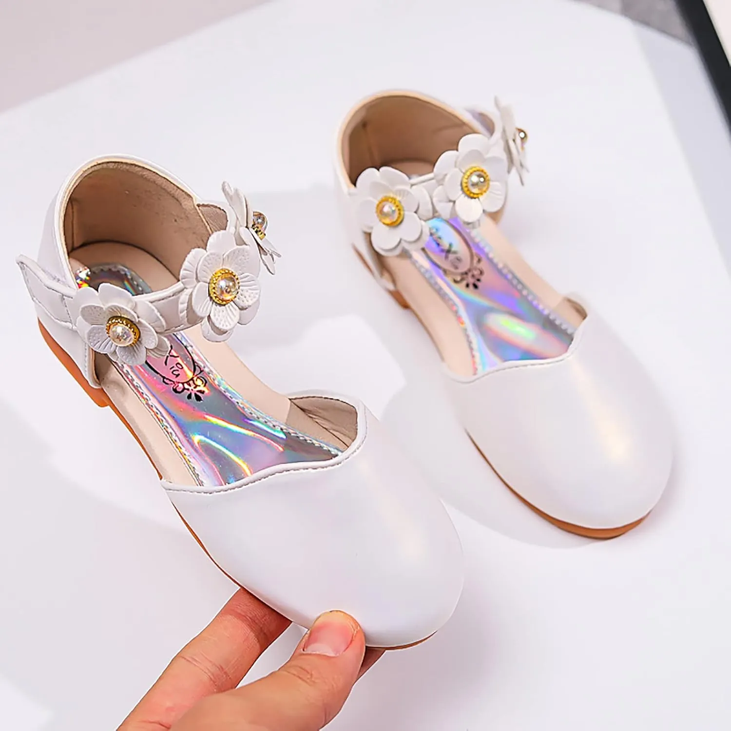 Toddler Flower Girls Dress Shoes Wedding Party School Glitter Mary Jane Princess Dance Pumps Sandals for Kids