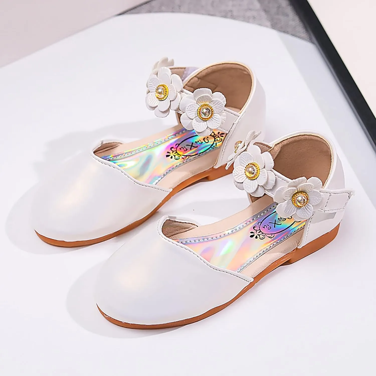 Toddler Flower Girls Dress Shoes Wedding Party School Glitter Mary Jane Princess Dance Pumps Sandals for Kids