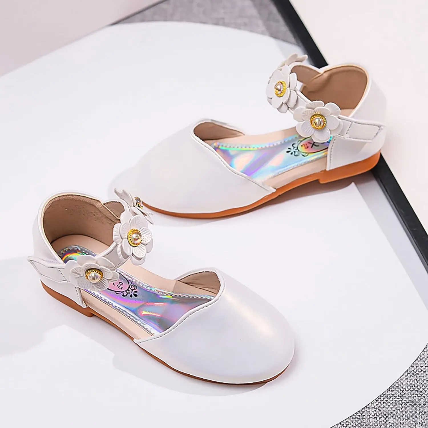 Toddler Flower Girls Dress Shoes Wedding Party School Glitter Mary Jane Princess Dance Pumps Sandals for Kids