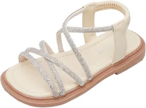 Toddler Girl Sandals, Flower Girl Dress Shoes, Kids Open Toe Flats Dress Shoes, Casual Kids Slip On Rubber Sandals