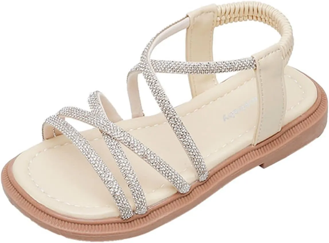 Toddler Girl Sandals, Flower Girl Dress Shoes, Kids Open Toe Flats Dress Shoes, Casual Kids Slip On Rubber Sandals