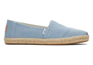 TOMS Womens Alpargata Washed Denim Rope Espadrille - Blue