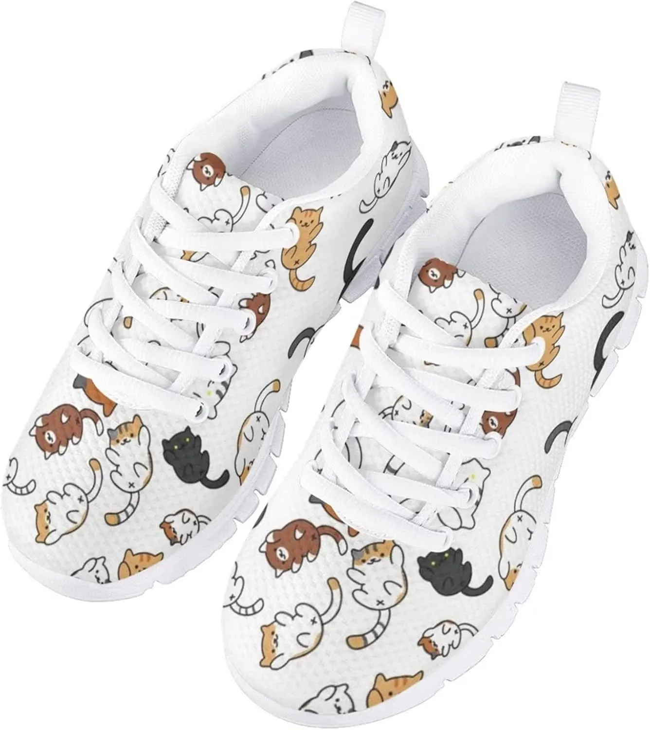 Uourmeti School Sneakers for Girls Boys Kids Running Tennis Shoes Lace Up