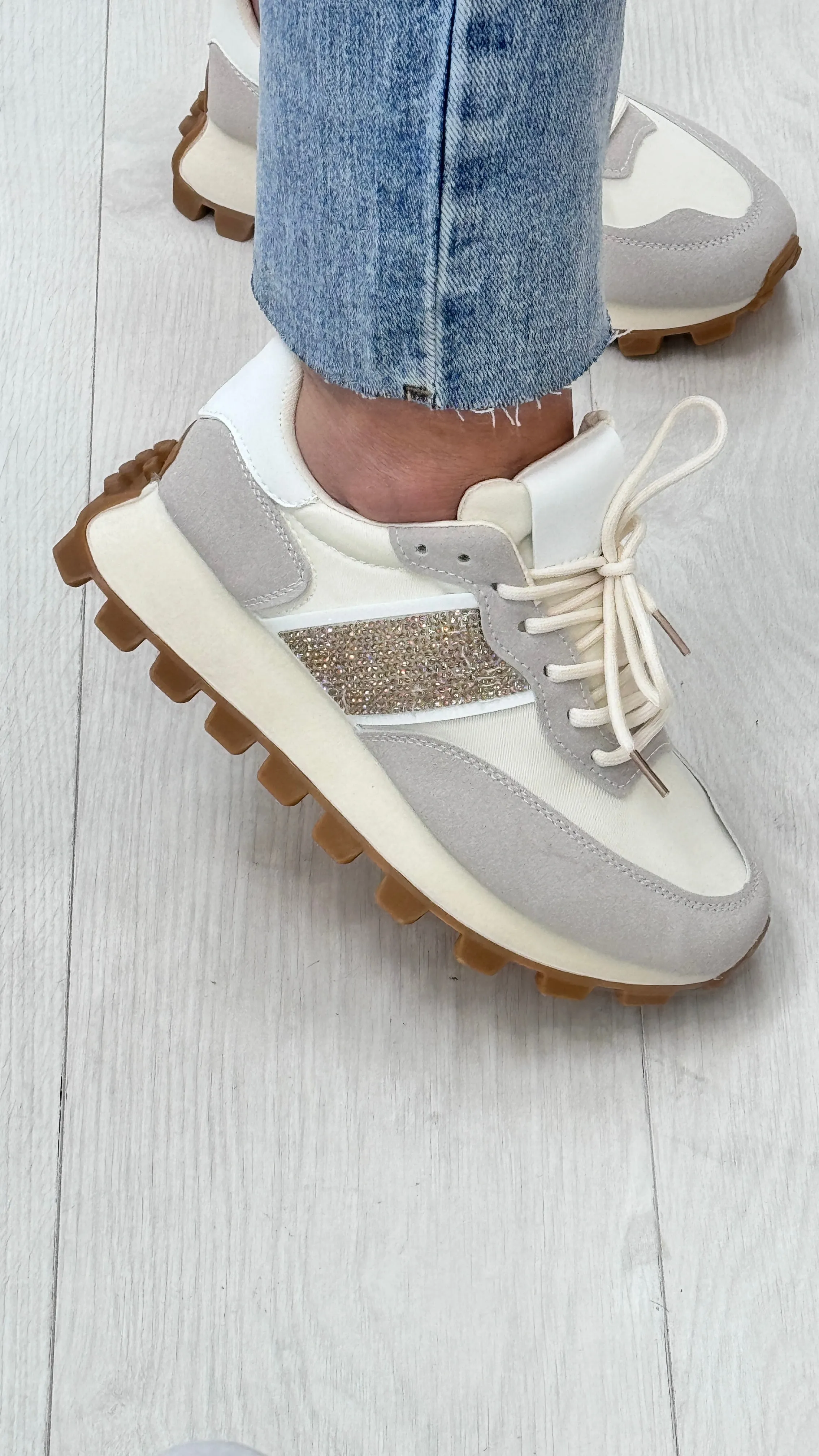 Wade Diamante Detail Platform Trainers