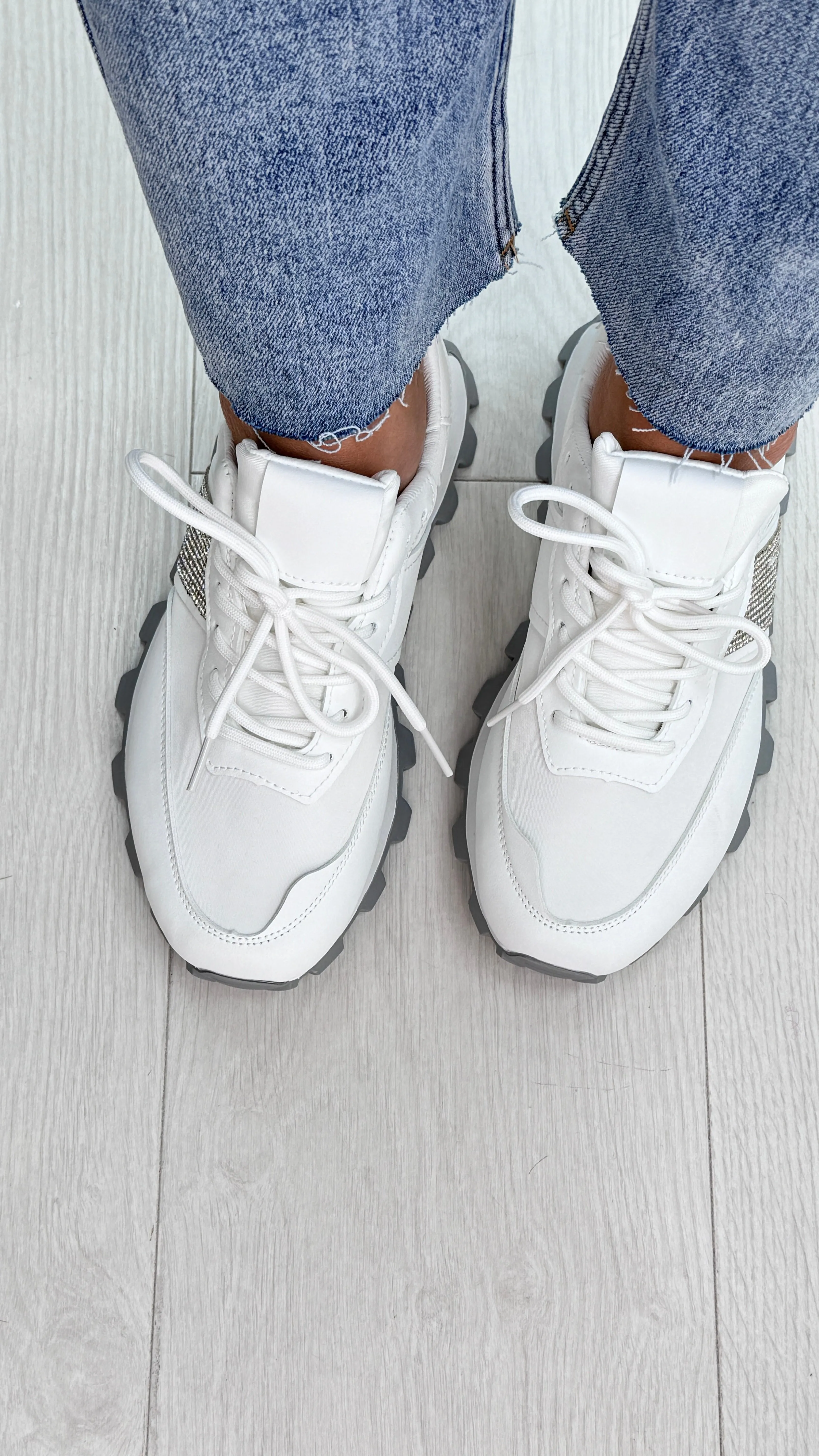 Wade Diamante Detail Platform Trainers