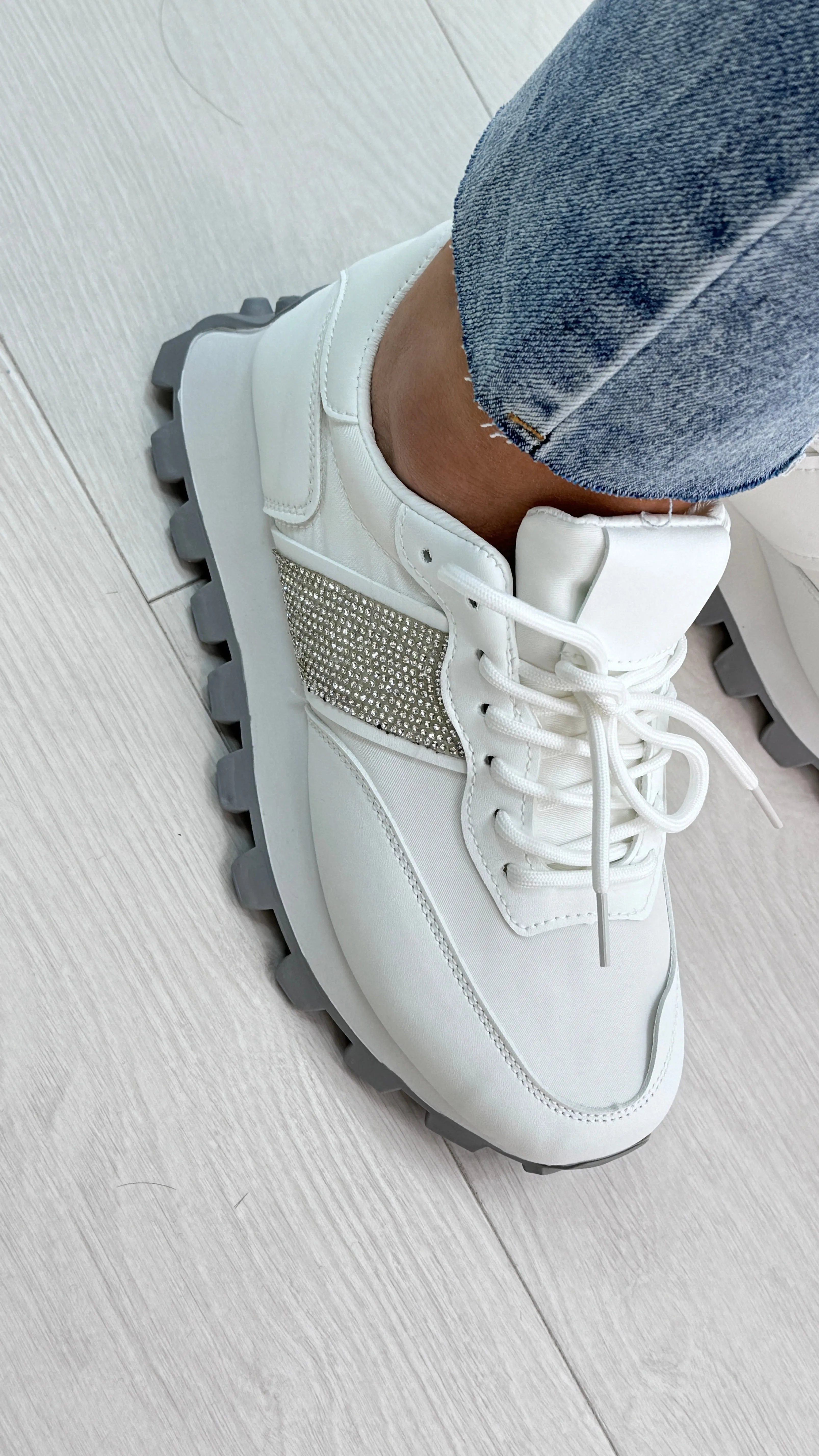 Wade Diamante Detail Platform Trainers