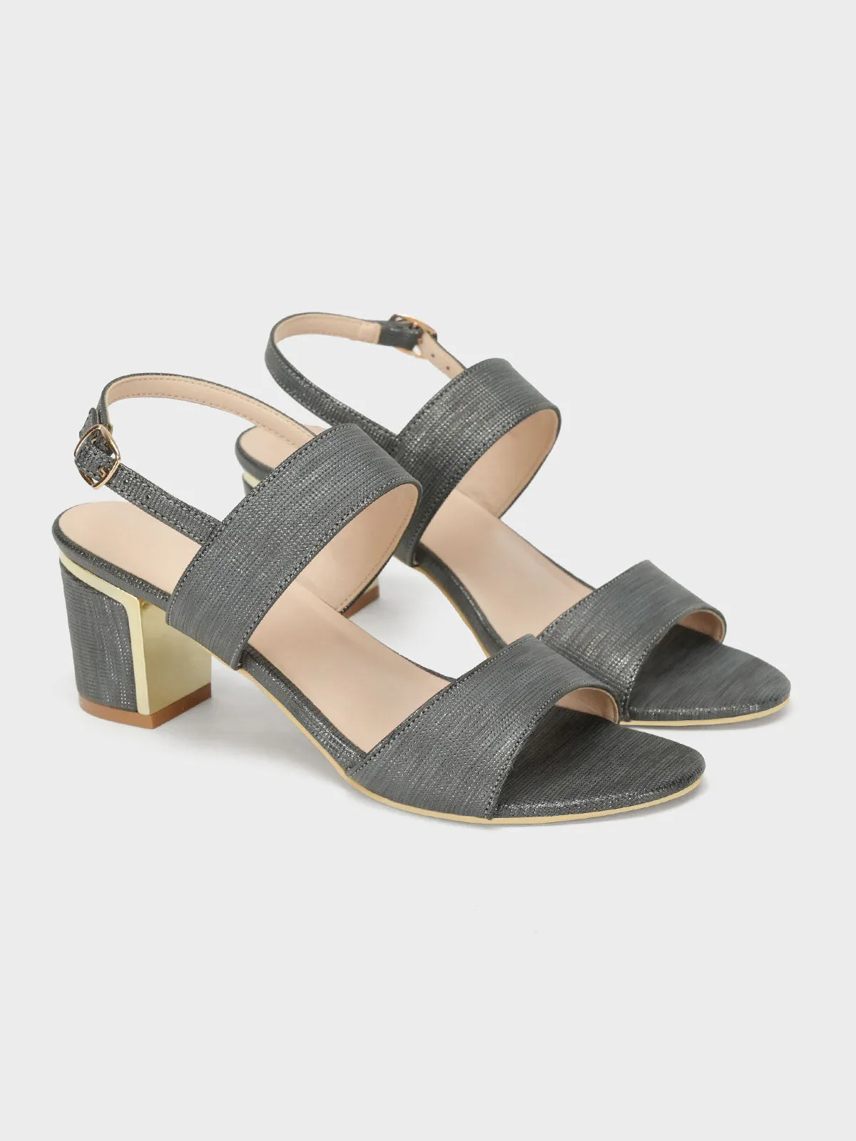 Women's "SAMRAC" Shimmer Heel Sandals