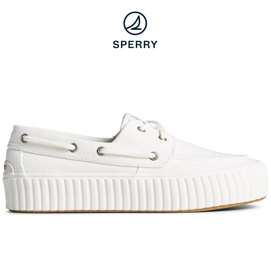 Women's SeaCycled™ Pier Wave Platform Boat Sneakers - White (STS88788)