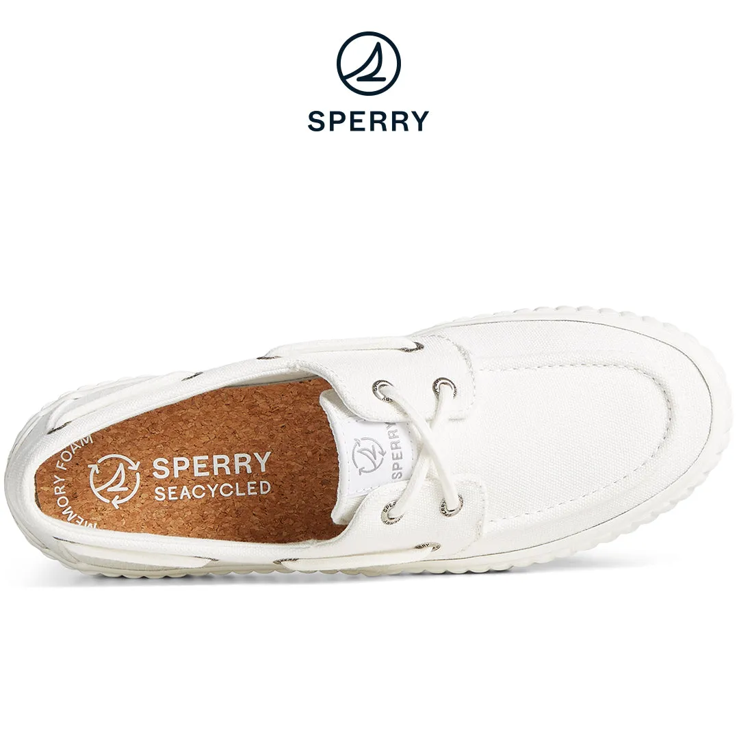 Women's SeaCycled™ Pier Wave Platform Boat Sneakers - White (STS88788)