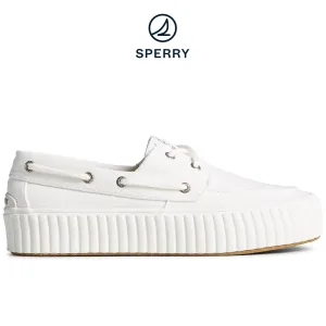 Women's SeaCycled™ Pier Wave Platform Boat Sneakers - White (STS88788)