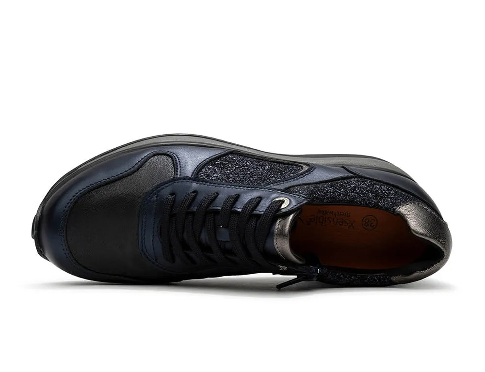 Womens Zip Jersey Blue Metal Trainers