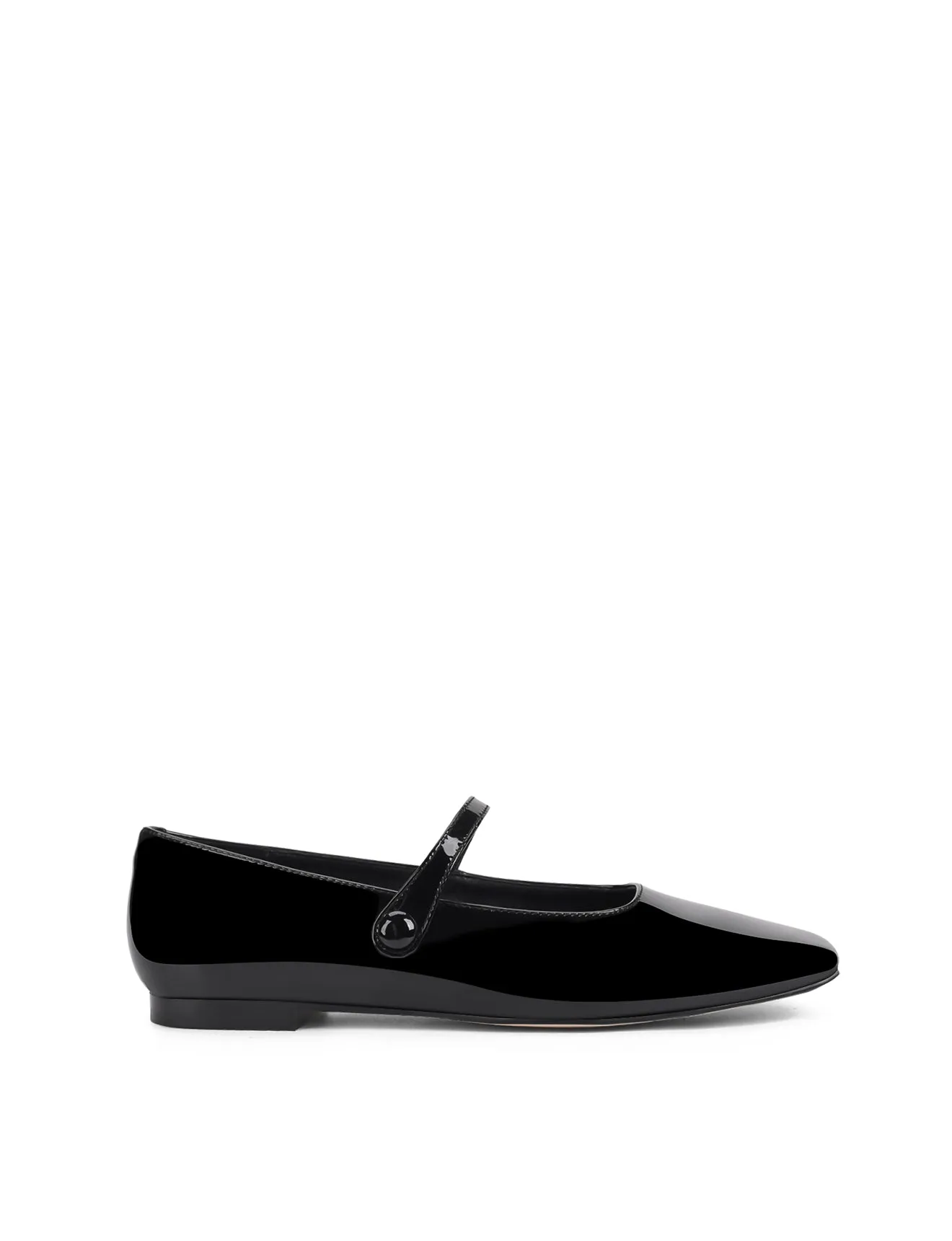 Xandria Square Toe Ballets - Black Patent Leather