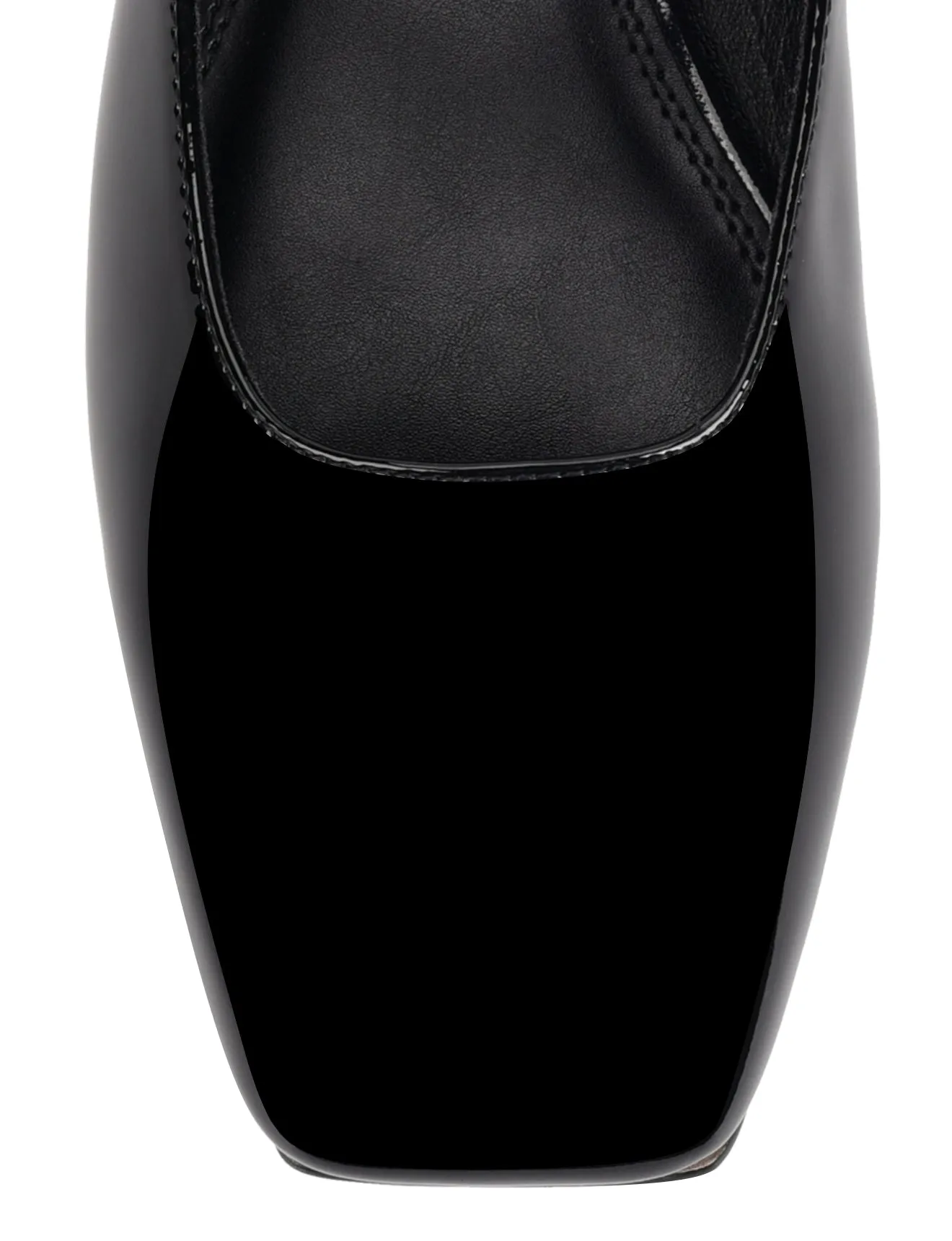 Xandria Square Toe Ballets - Black Patent Leather