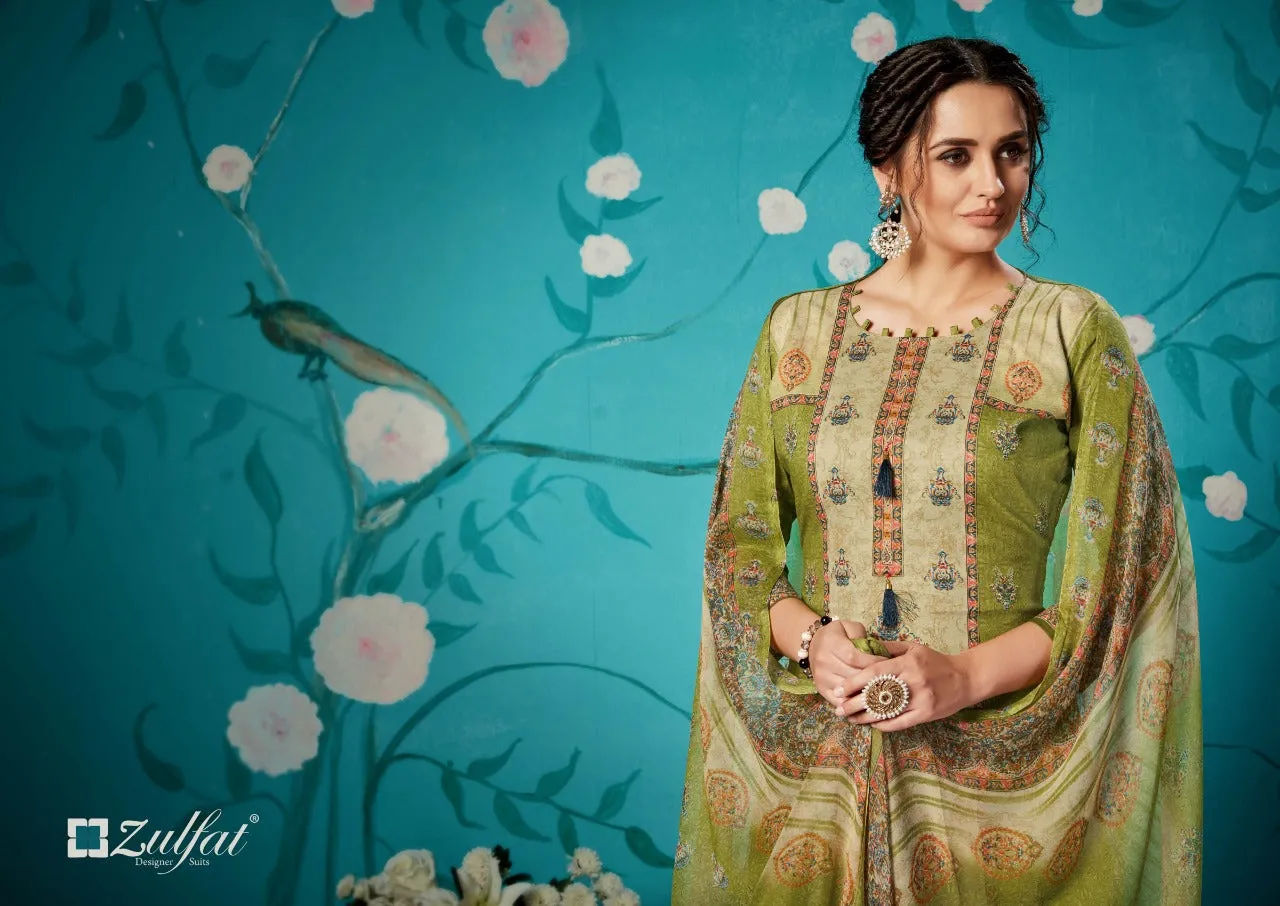 Zulfat Designer Suits Rihana Cotton Digital Print Casual Wear Suits
